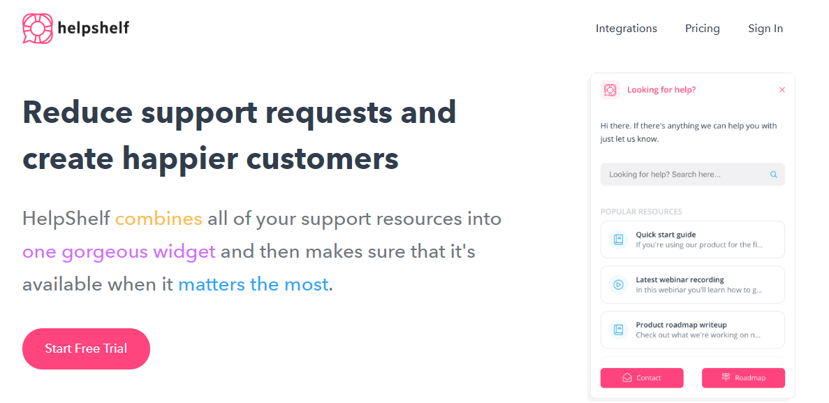 HELPSHELF- YOUR CUSTOMER SUPPORT SOFTWARE INTEGRATOR