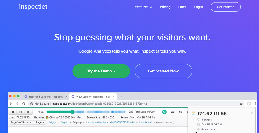 Inspectlet- The Sure Way To Know What Visitors Want