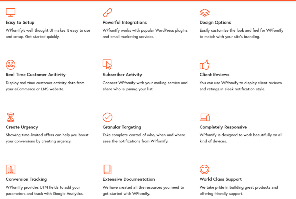 What are the Features of WPfomify