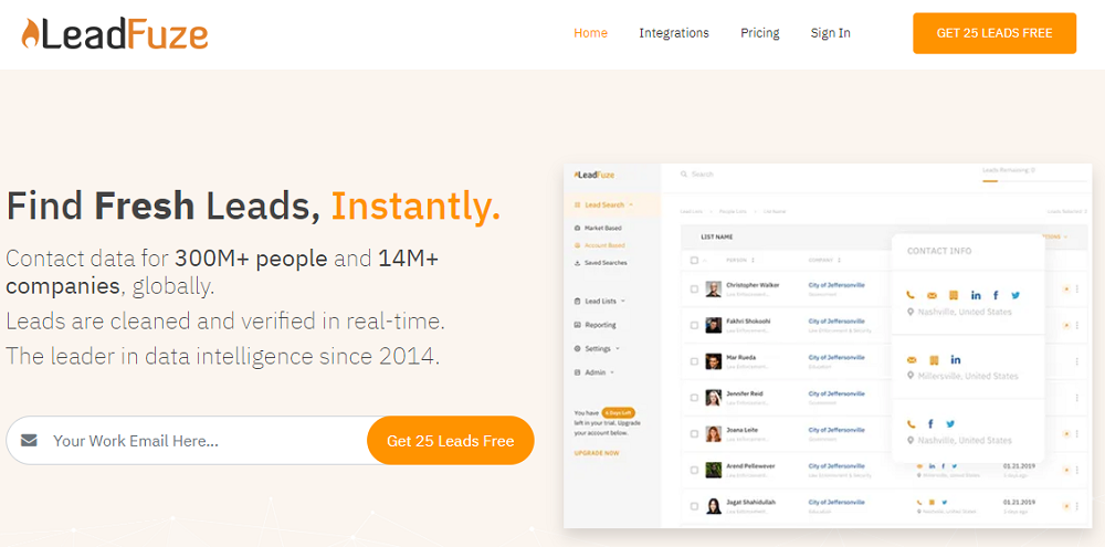 LeadFuze Homepage